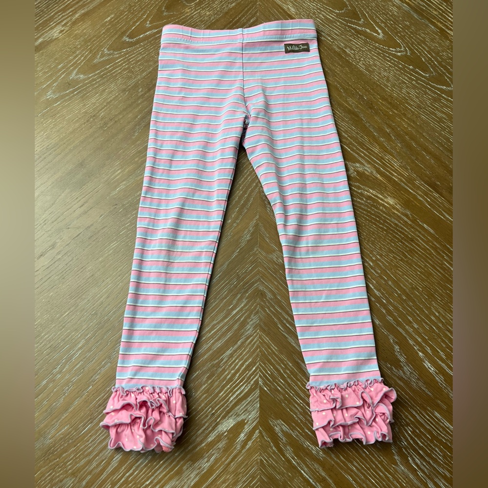 Matilda Jane Pink and White Striped Leggings